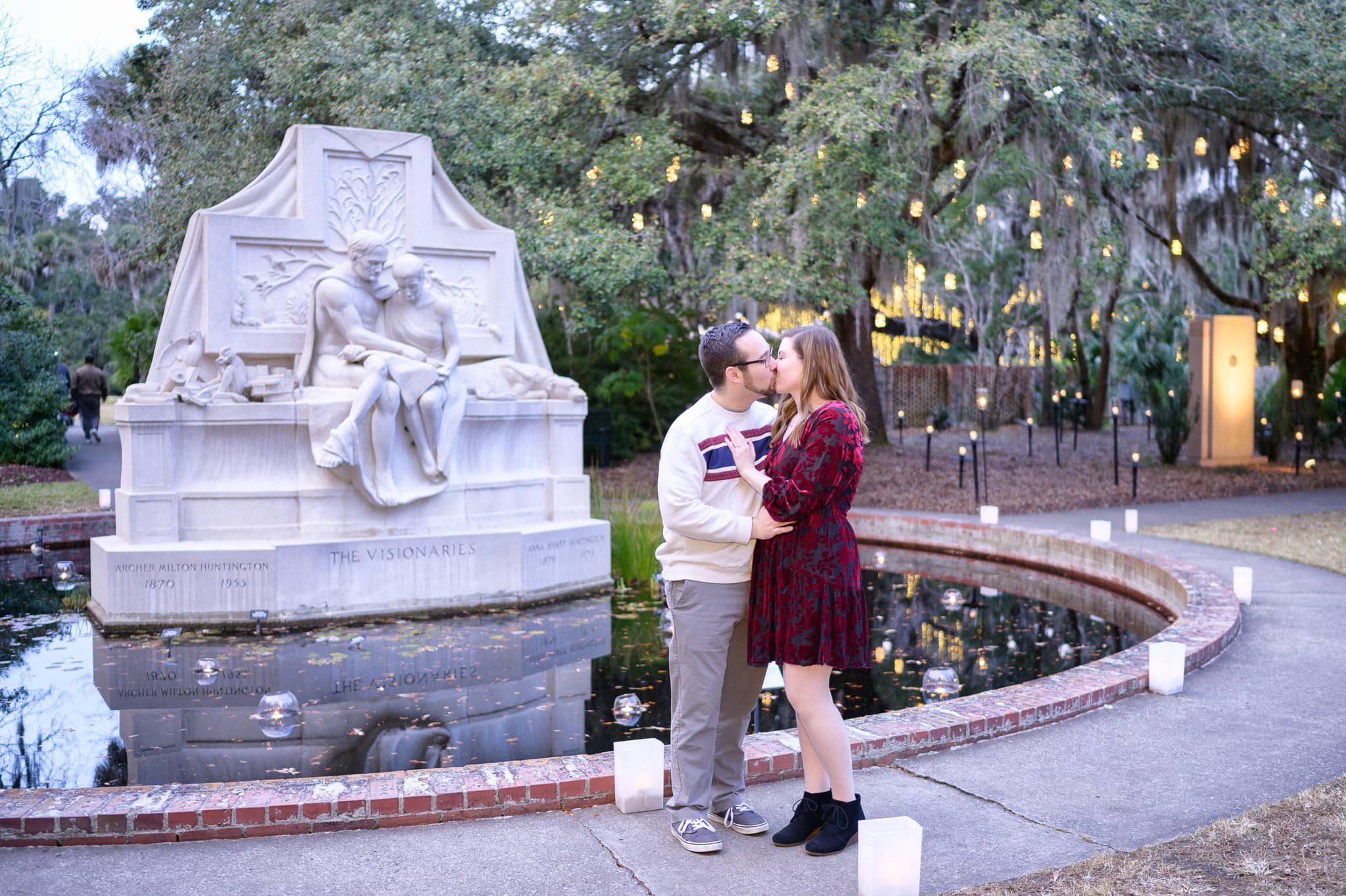 Kiss in front of the Visionaries - Brookgreen Gardens
