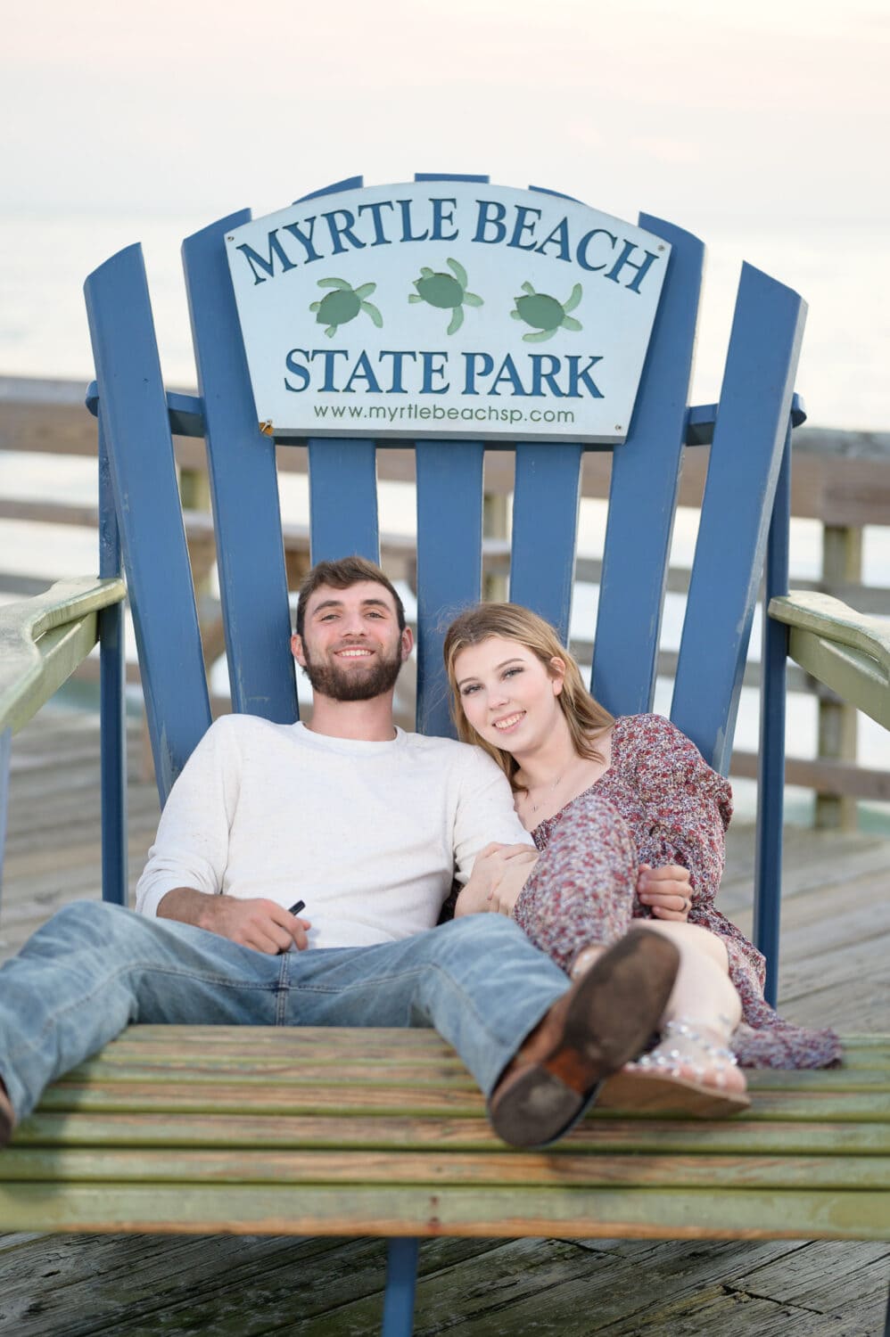Sitting in the big chair on the pier - Myrtle Beach State Park