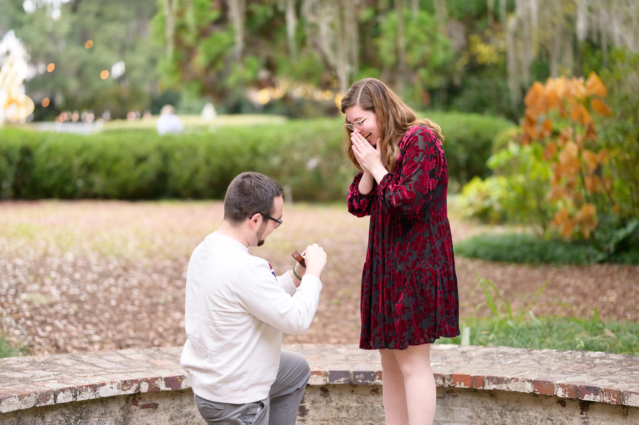 Surprise proposal in Gretchen's Garden - Brookgreen Gardens