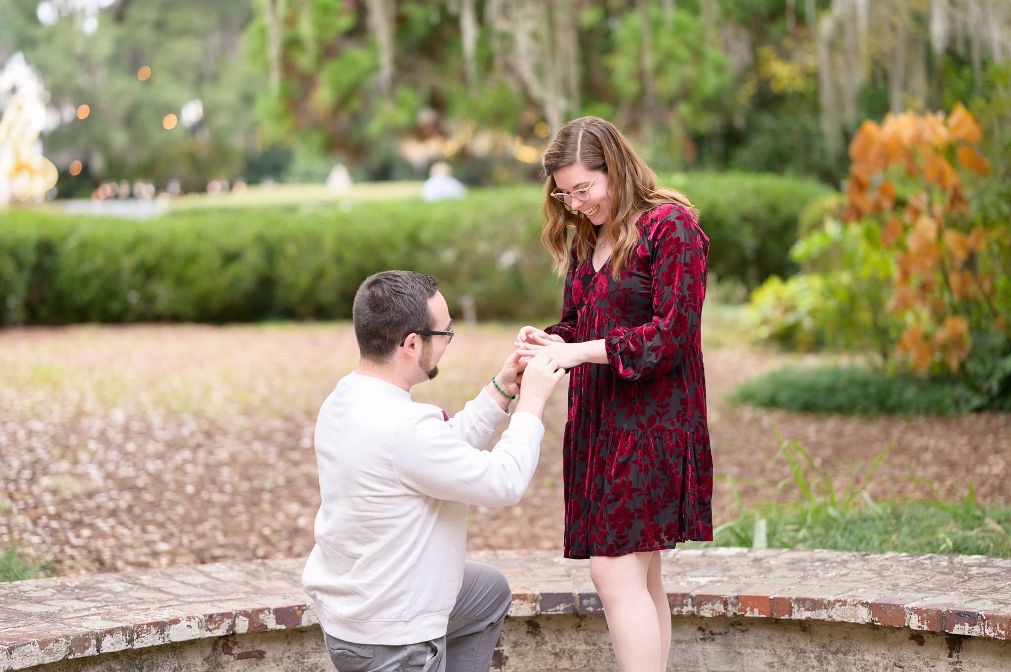 Surprise proposal in Gretchen's Garden - Brookgreen Gardens