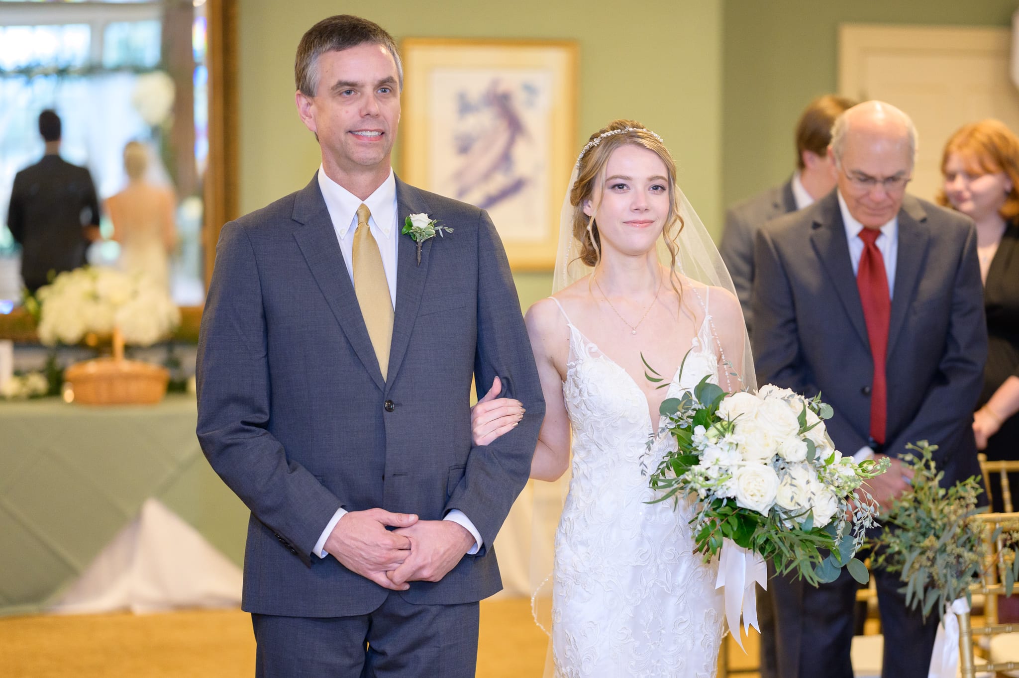 Bride and father walking down the aisle  - Pawleys Plantation Golf & Country Club