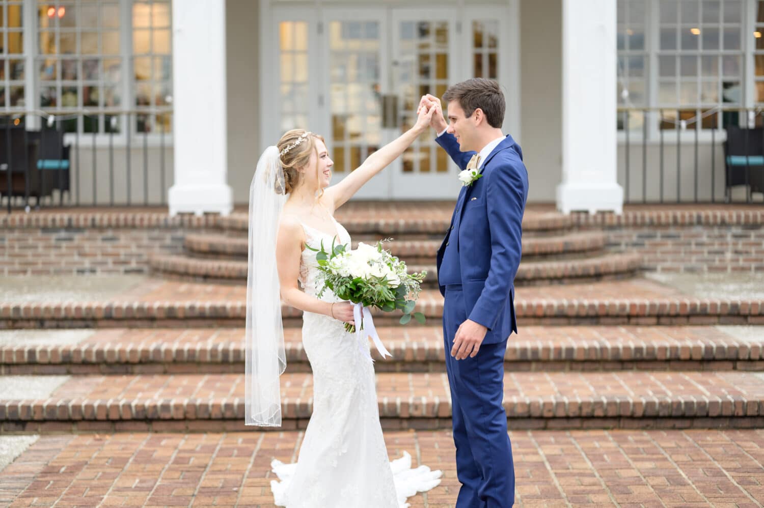 Bride and groom "first look" for the second time - Pawleys Plantation Golf & Country Club