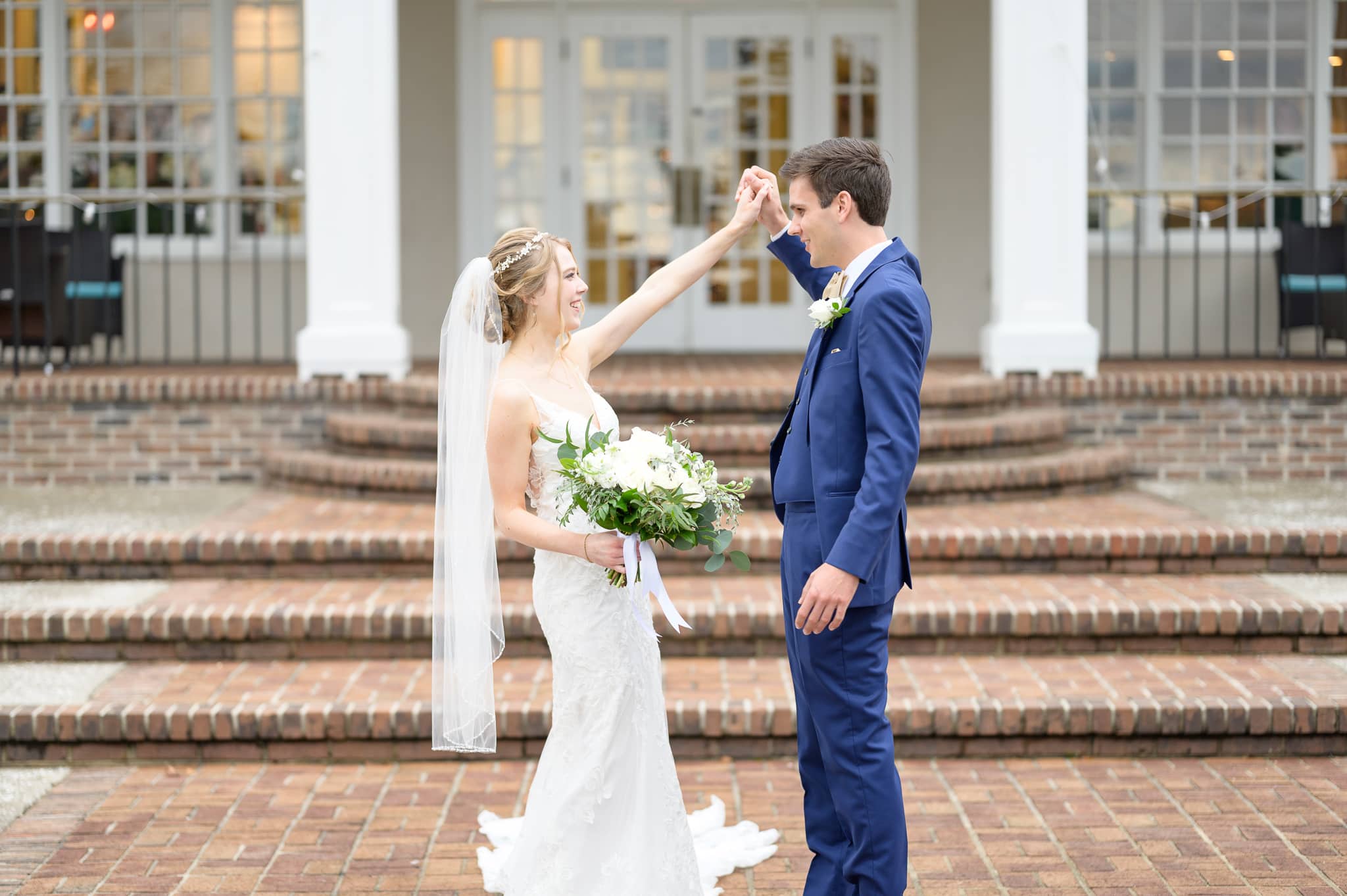 Bride and groom "first look" for the second time - Pawleys Plantation Golf & Country Club