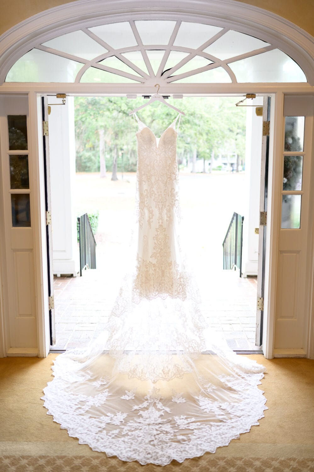 Dress hanging in the doorway - Pawleys Plantation Golf & Country Club
