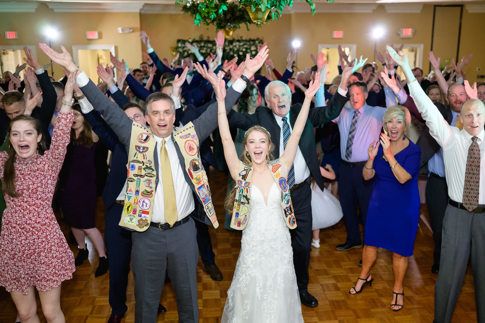 Everyone on the dance floor with father daughter dance - Pawleys Plantation Golf & Country Club