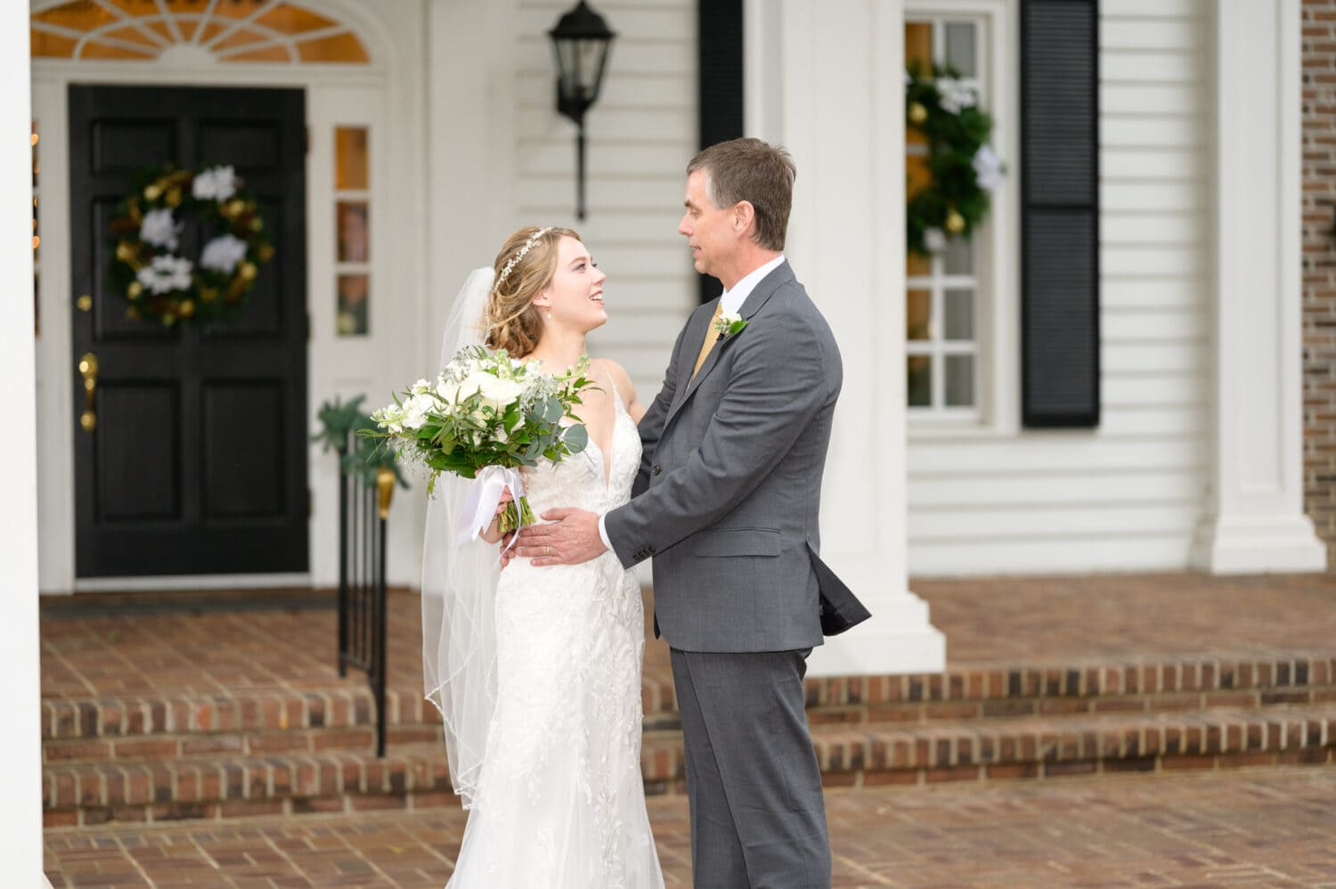 First look with brides father - Pawleys Plantation Golf & Country Club