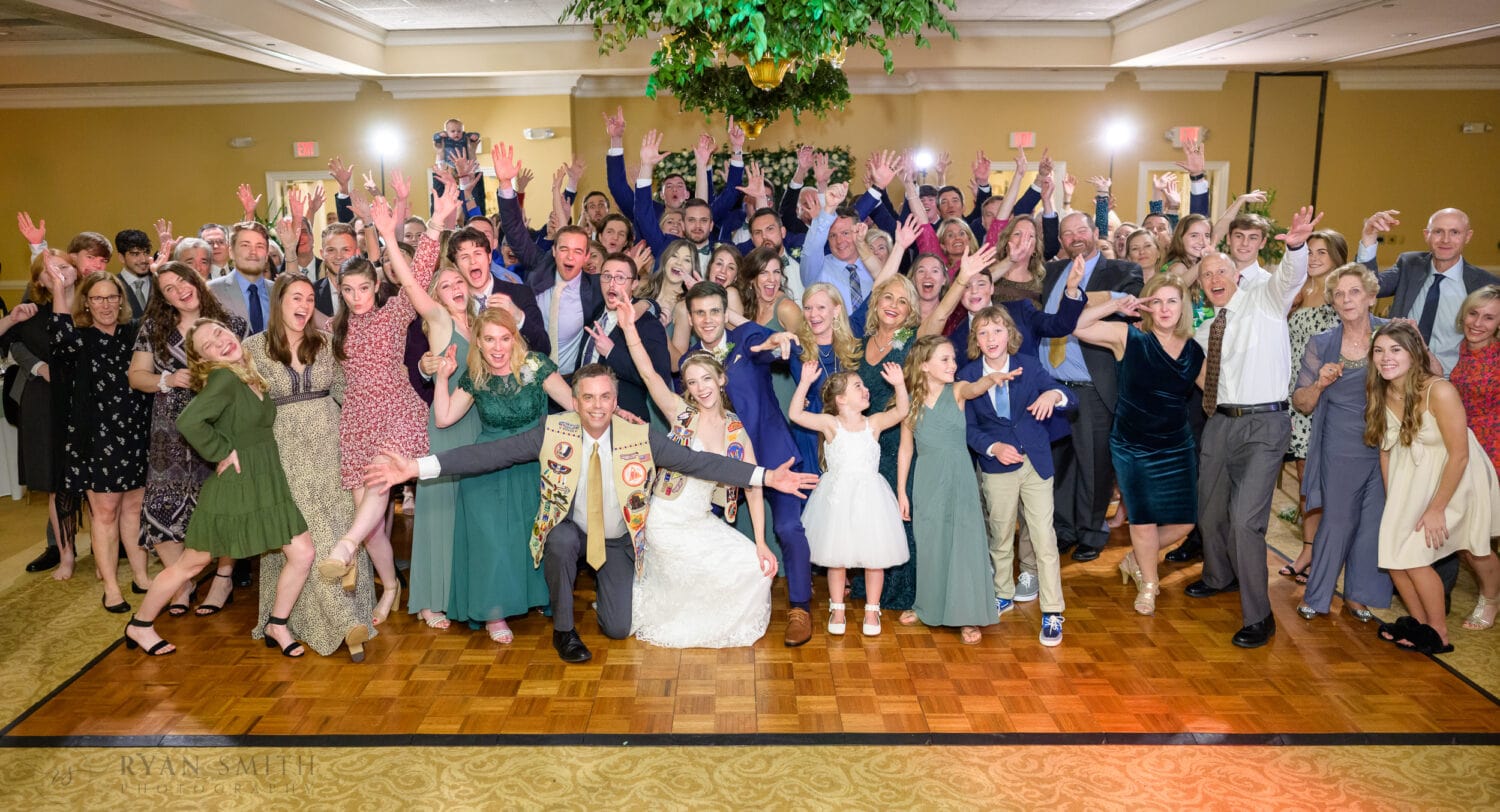 Group shot with everyone on the dance floor - Pawleys Plantation Golf & Country Club