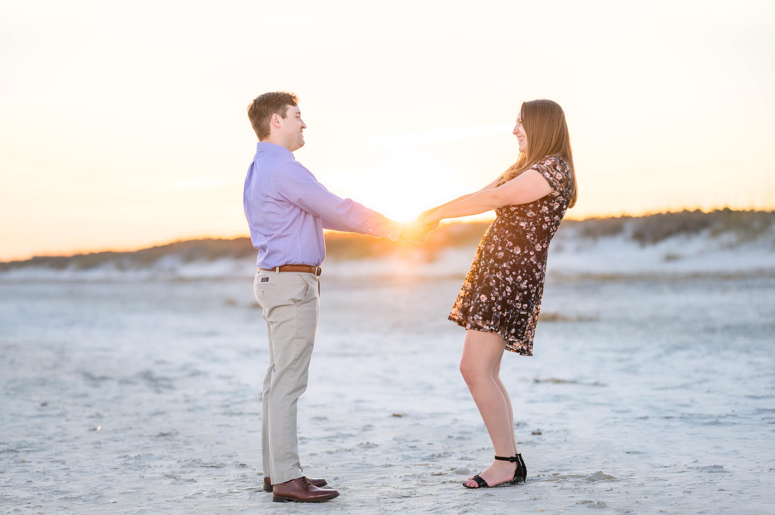 Holding Hands in the Sunset - Huntington Beach State Park