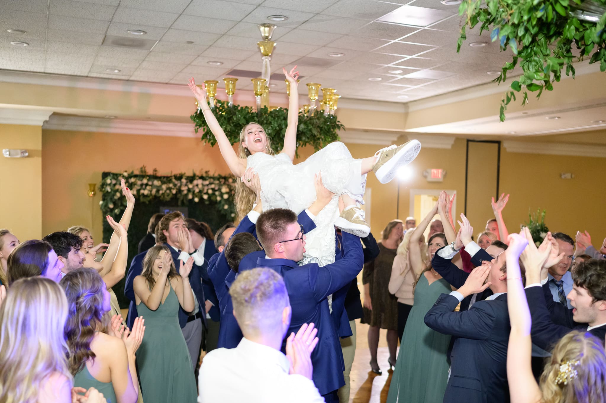 Lifting bride into the air on the dance floor - Pawleys Plantation Golf & Country Club