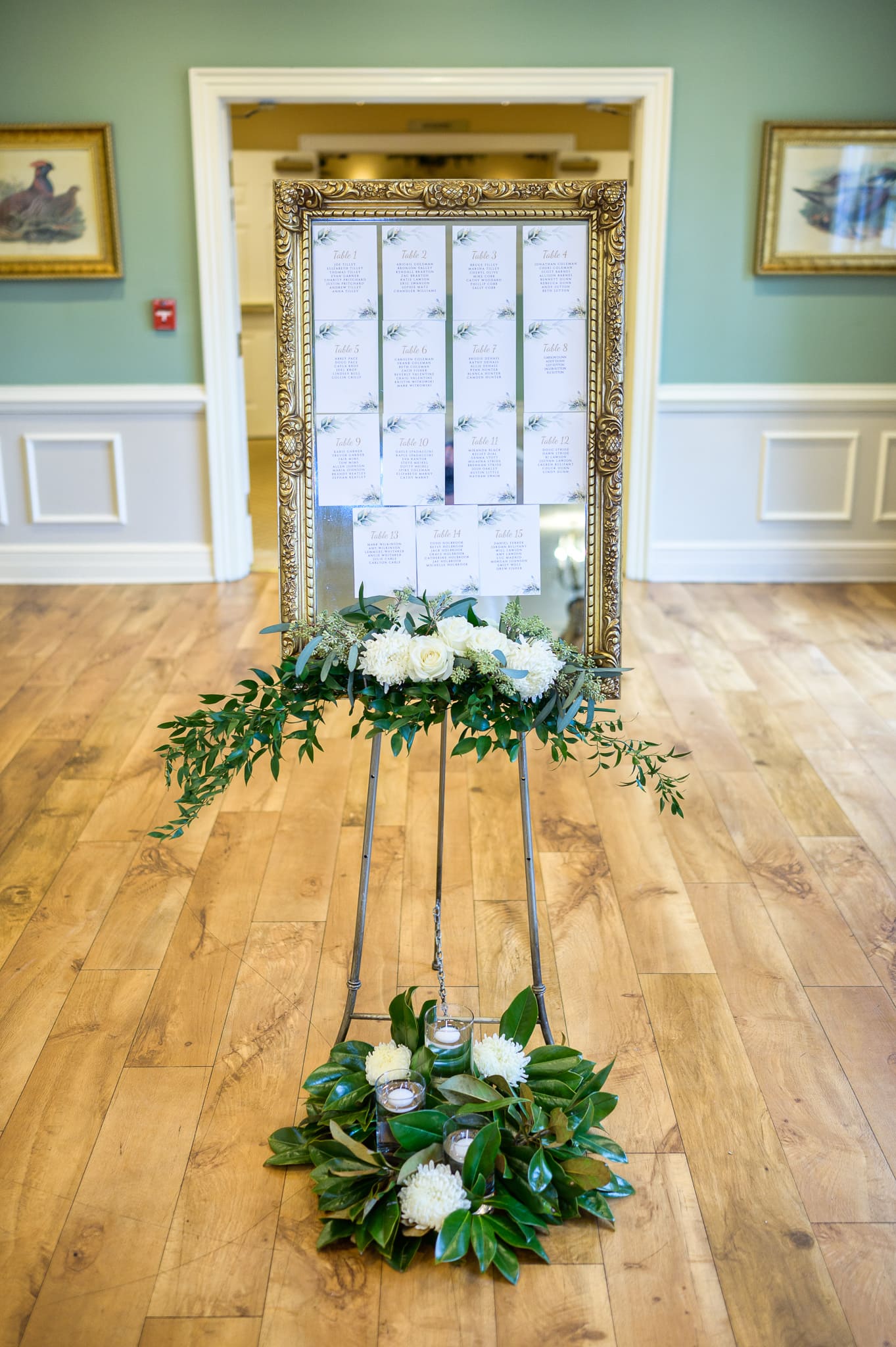 Table seating chart - Pawleys Plantation Golf & Country Club
