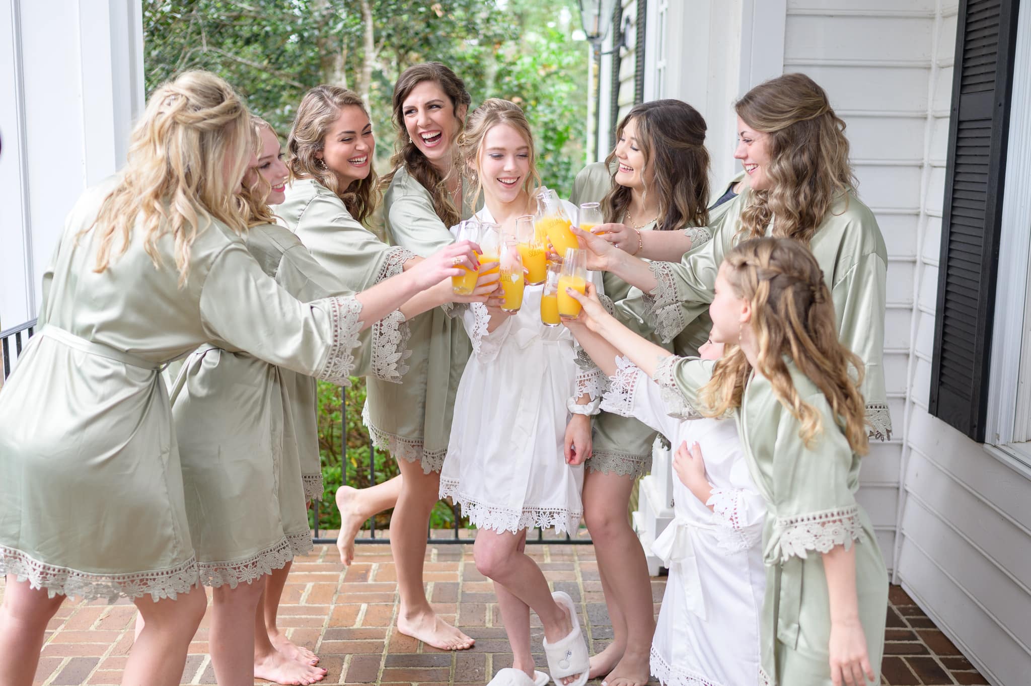 Toasts with the bridesmaids  - Pawleys Plantation Golf & Country Club