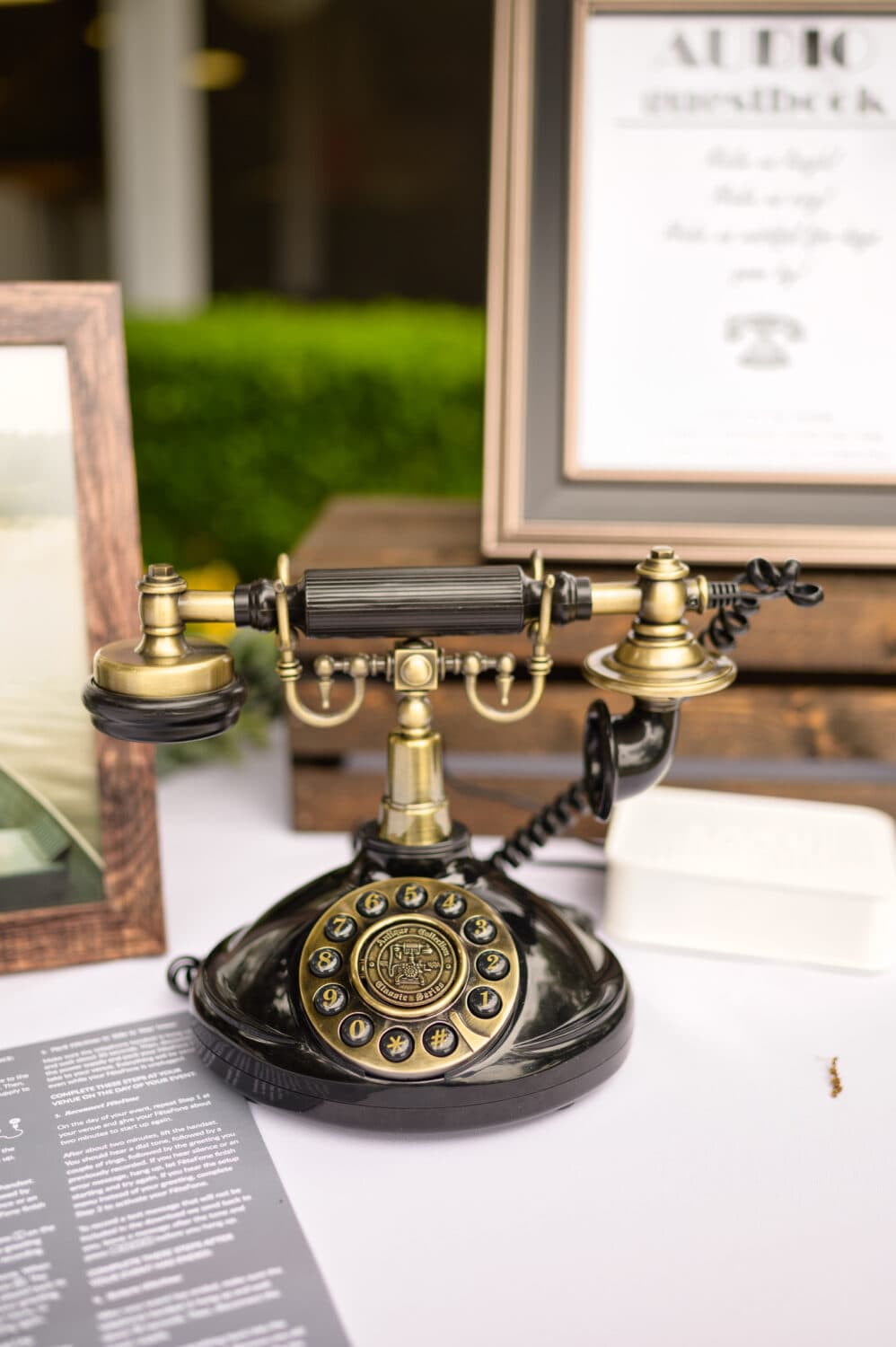 Old phone to leave a message for the bride and groom - Caledonia Golf & Fish Club