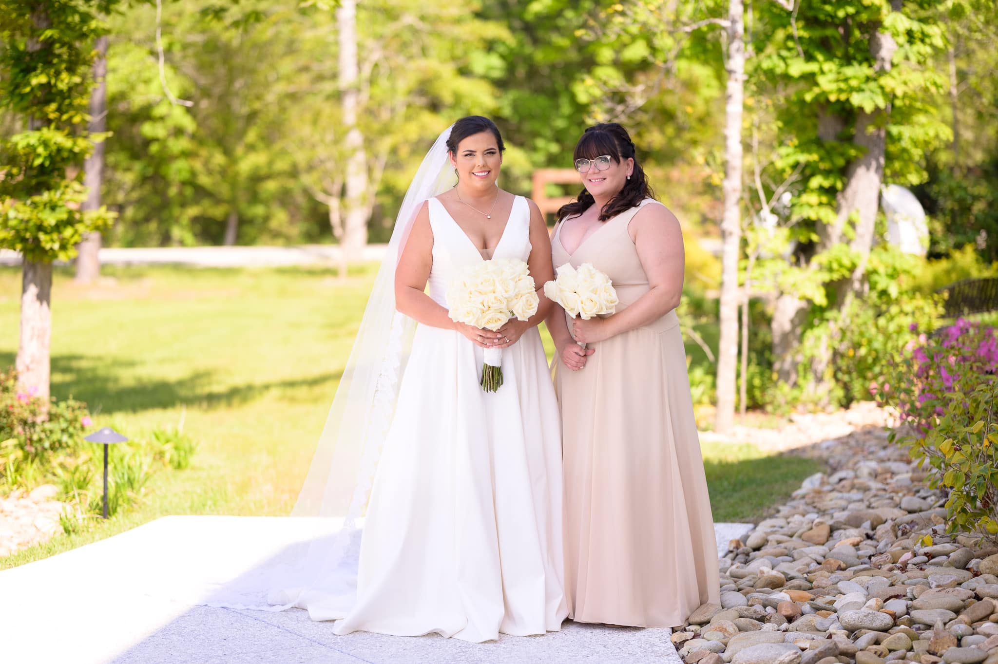 Bride and sister before the wedding - The Venue at White Oaks Farm
