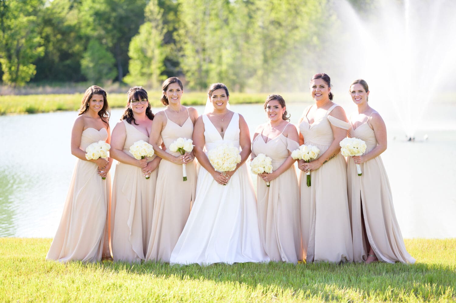 Pictures with the bridesmaids - The Venue at White Oaks Farm