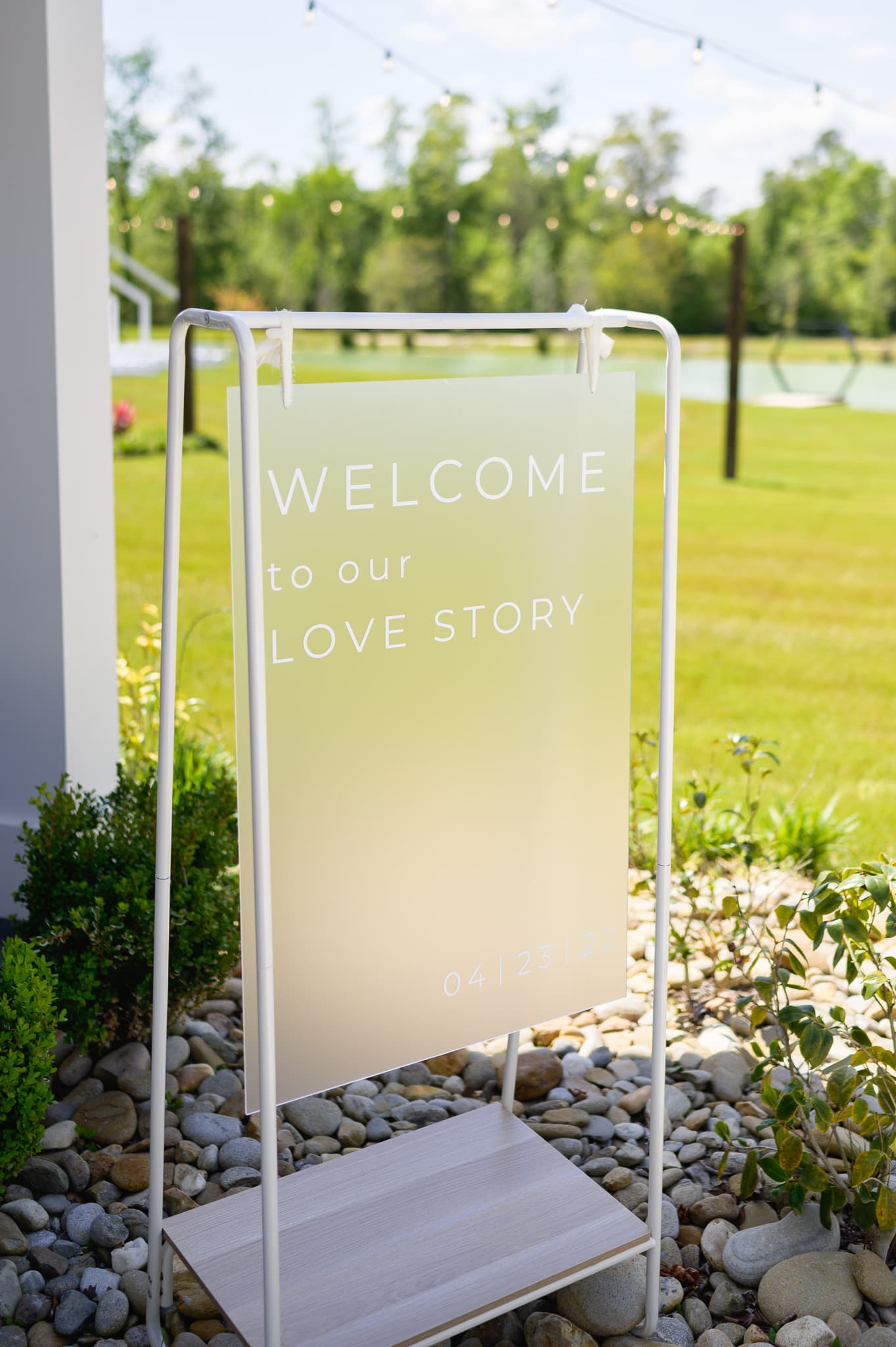 Welcome sign - The Venue at White Oaks Farm