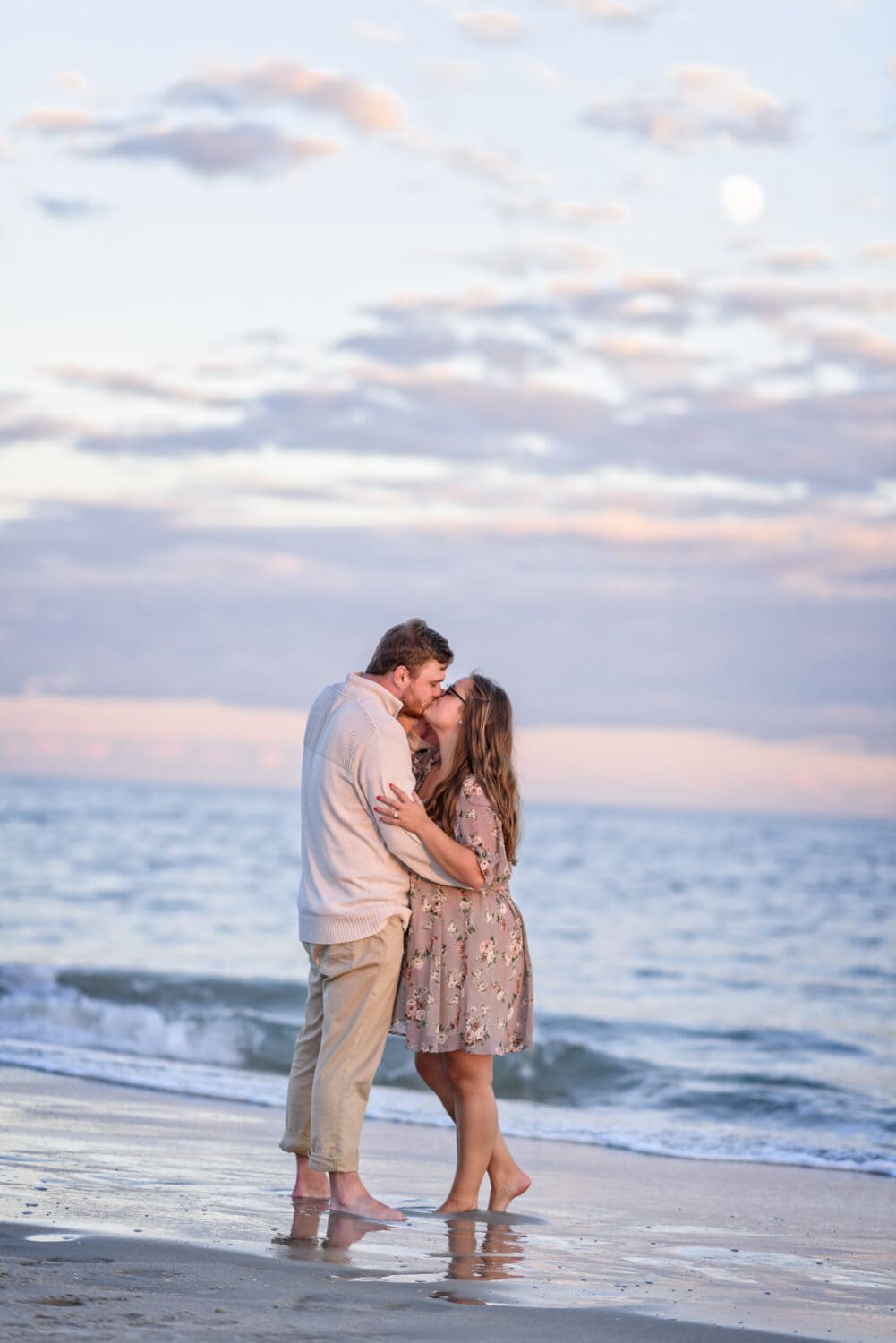 Beautiful sunset for engagement pictures - Huntington Beach State Park