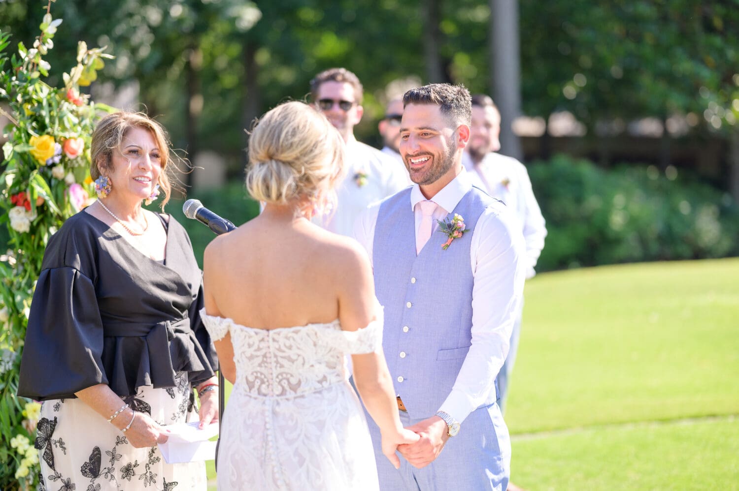 Big smiles during the vows - Pawleys Plantation Golf & Country Club