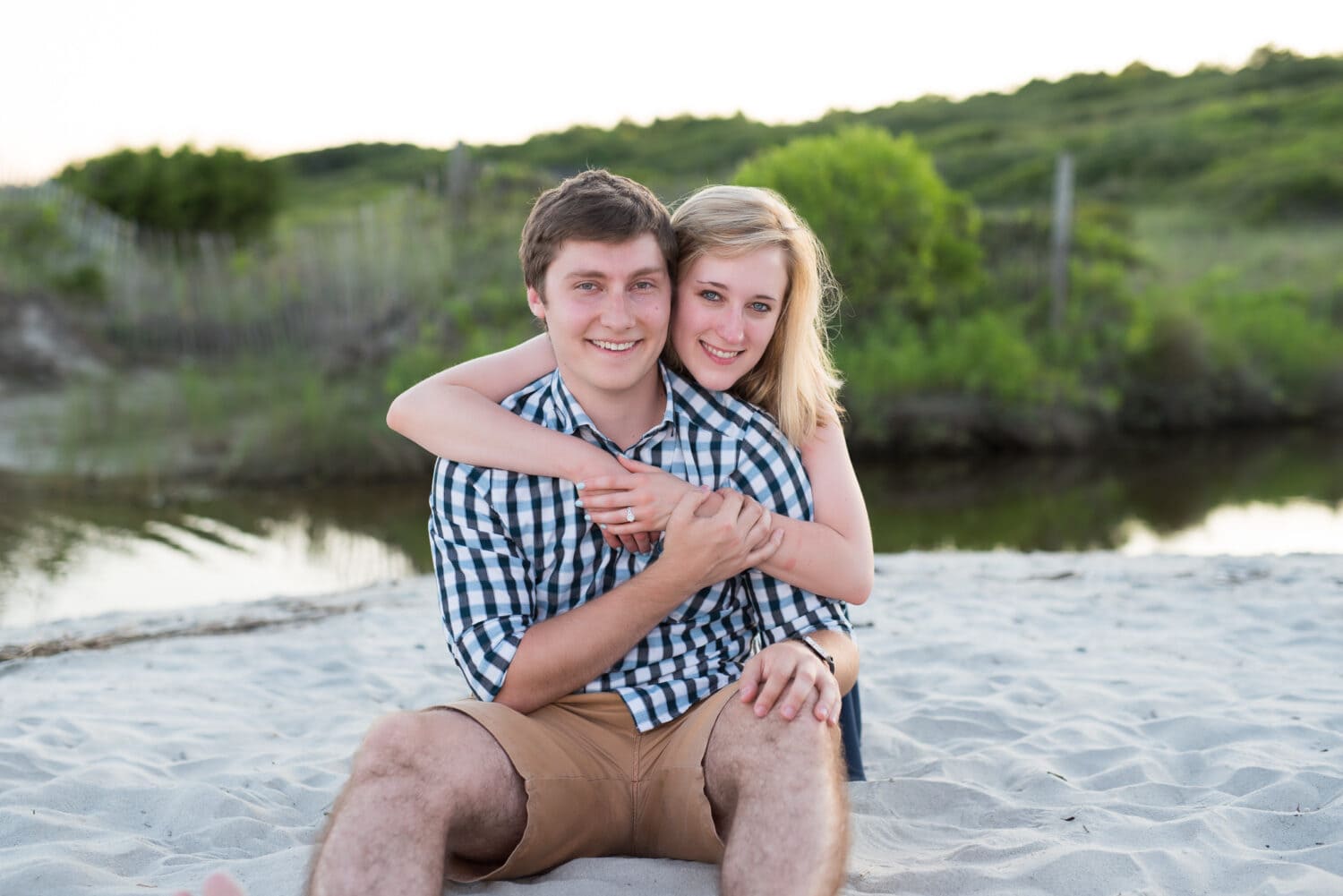 Cute couple - she just said yes to proposal - Myrtle Beach State Park