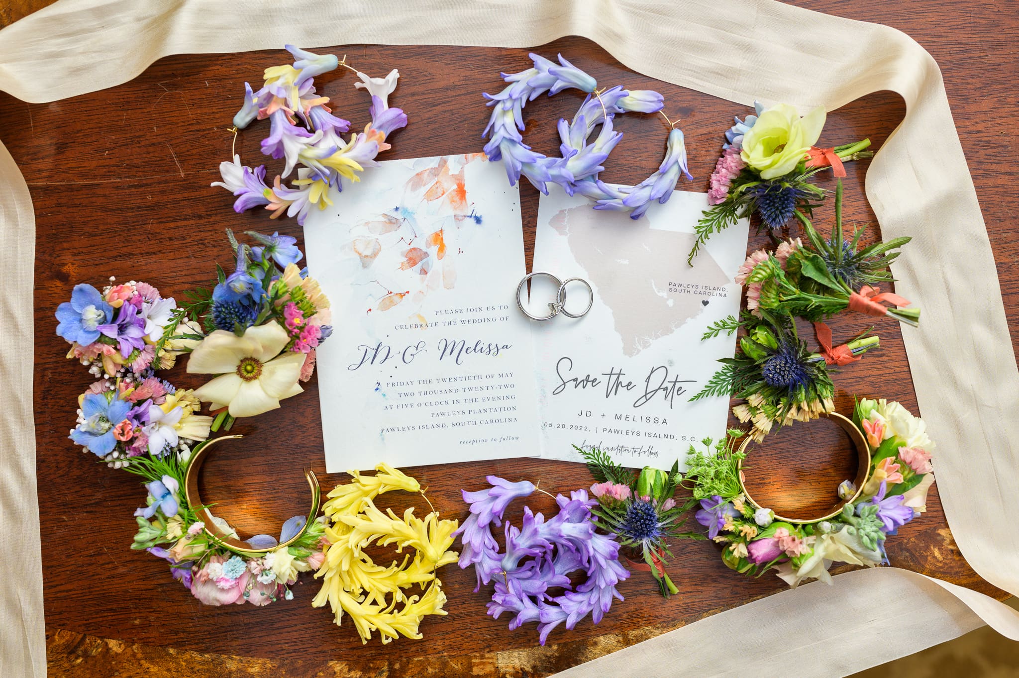 Details of invitation and flowers - Pawleys Plantation Golf & Country Club