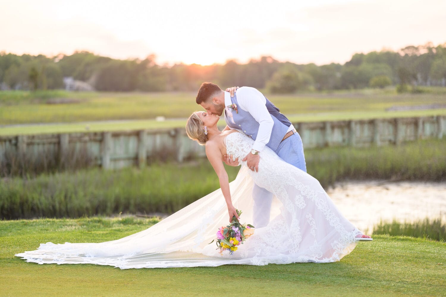Dip back for kiss on the marsh - Pawleys Plantation Golf & Country Club