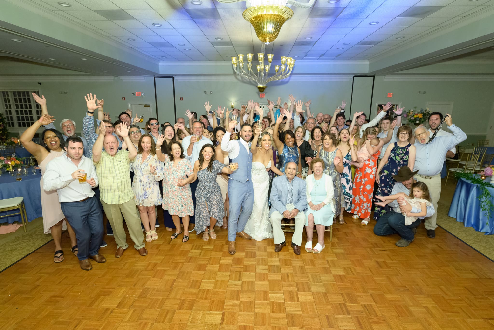 Getting portrait of entire group on the dance floor - Pawleys Plantation Golf & Country Club