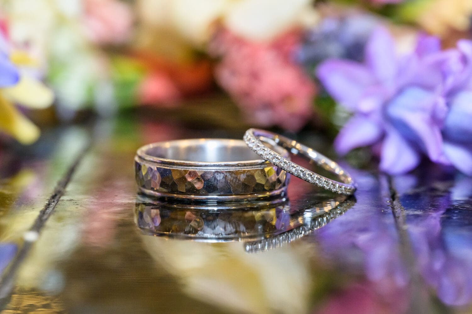 Macro of bride and groom's rings - Pawleys Plantation Golf & Country Club