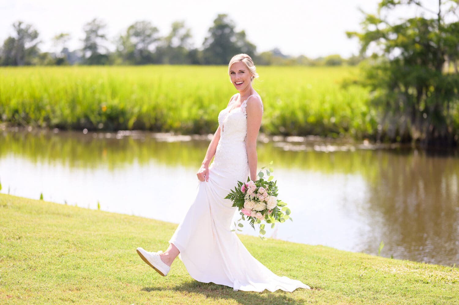 Bride showing off her sparkly Vans - Caledonia Golf & Fish Club