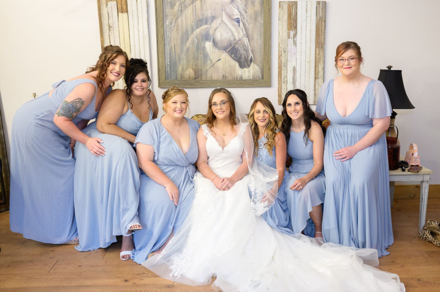 Bridesmaids before the ceremony - Wildhorse at Parker Farms