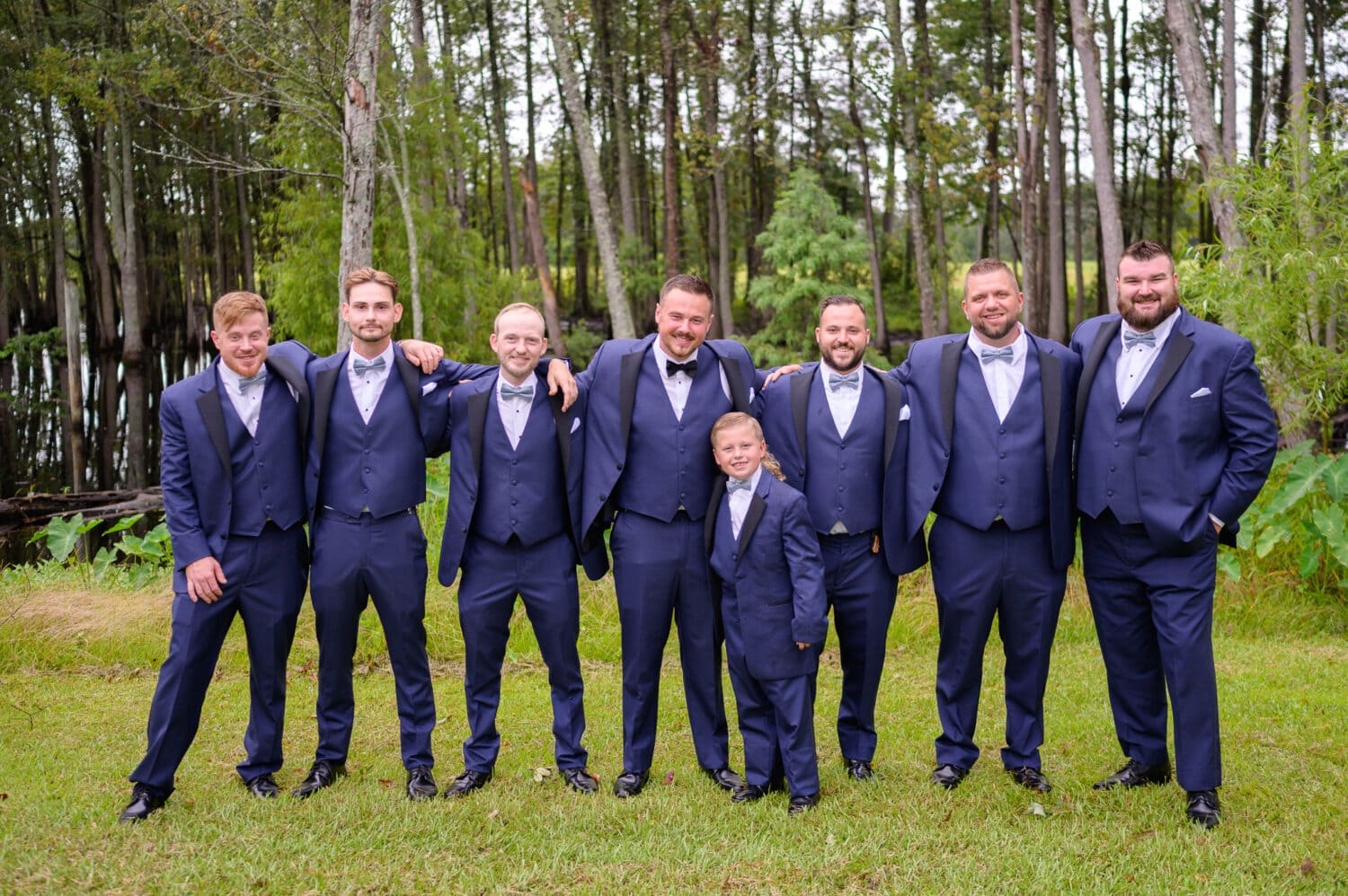 Groom with groomsmen before the ceremony - Wildhorse at Parker Farms