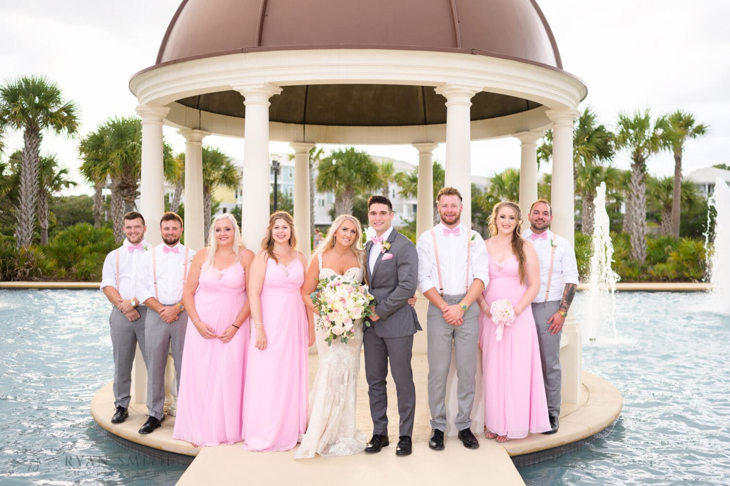 Bridal party standing in front of the gazebo - 21 Main Events at North Beach