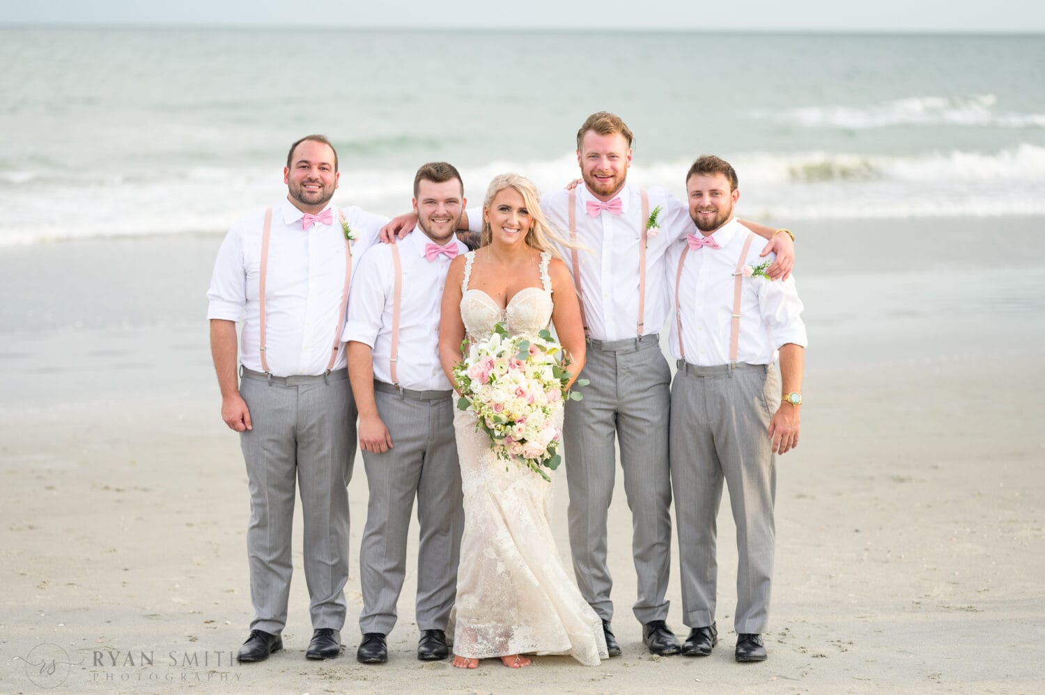Bride with groomsmen - 21 Main Events at North Beach