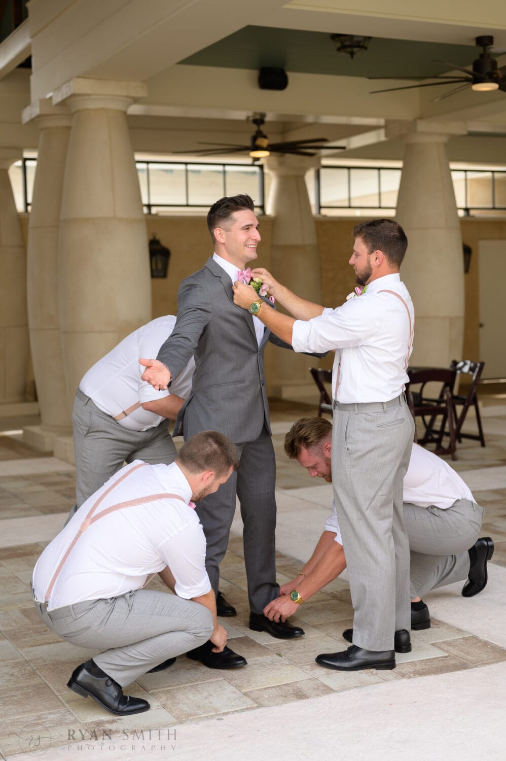 Groomsmen being crazy with the getting ready pictures - 21 Main Events at North Beach