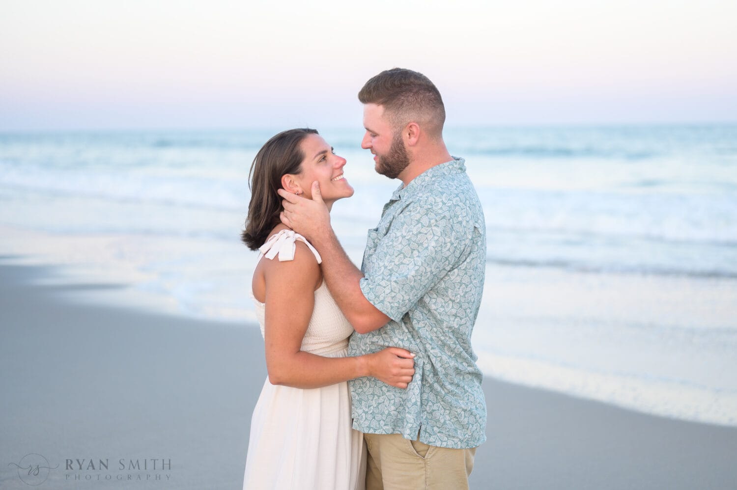 Loving looks by the ocean at sunset - Huntington Beach State Park - Myrtle Beach
