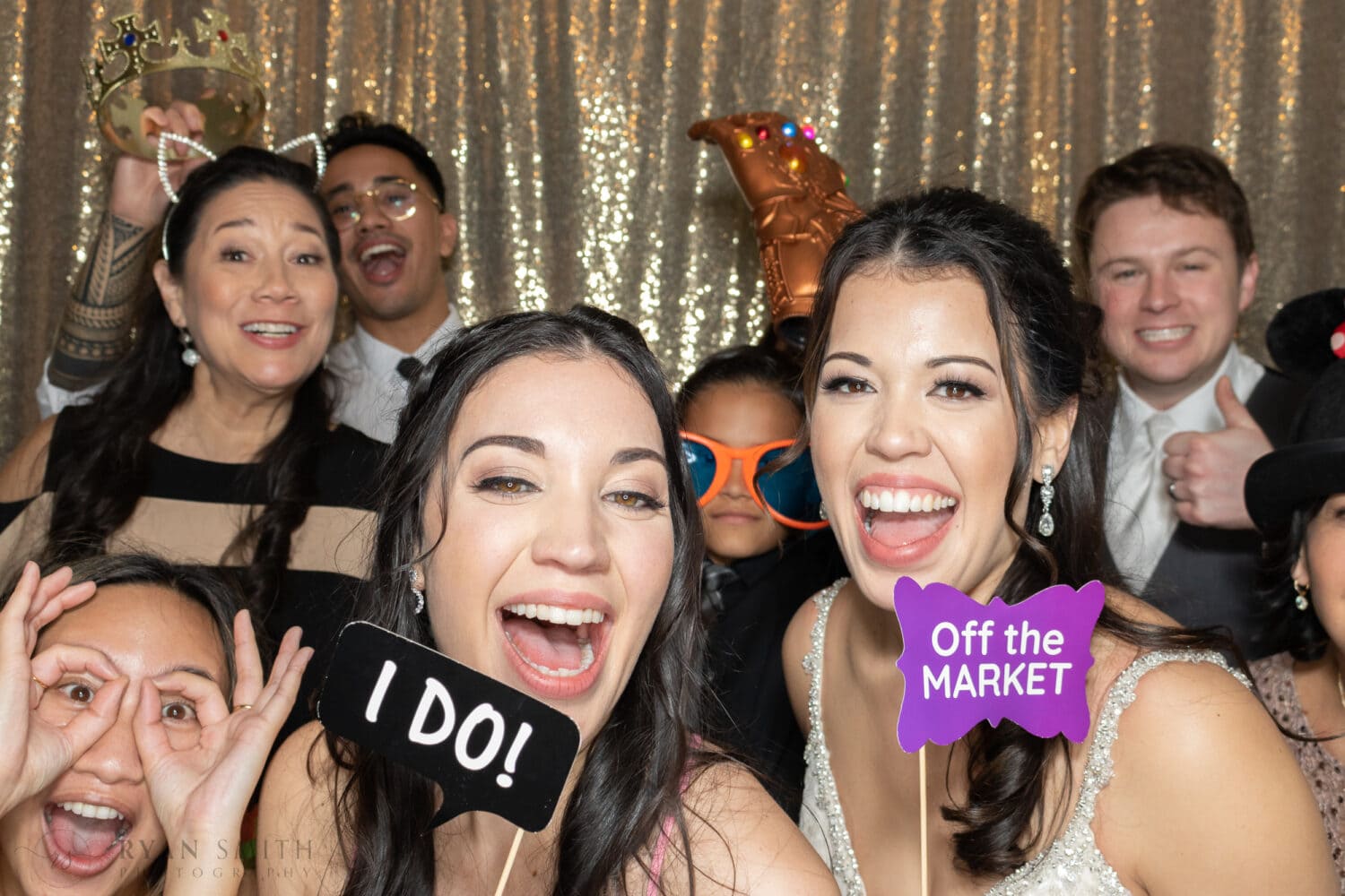 Fun reception party in the photo booth -