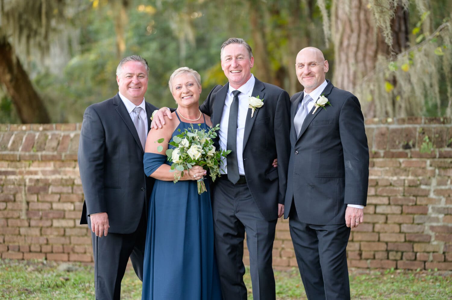 Groom with brothers and sister - Safe Harbor Reserve Harbor Yacht Club