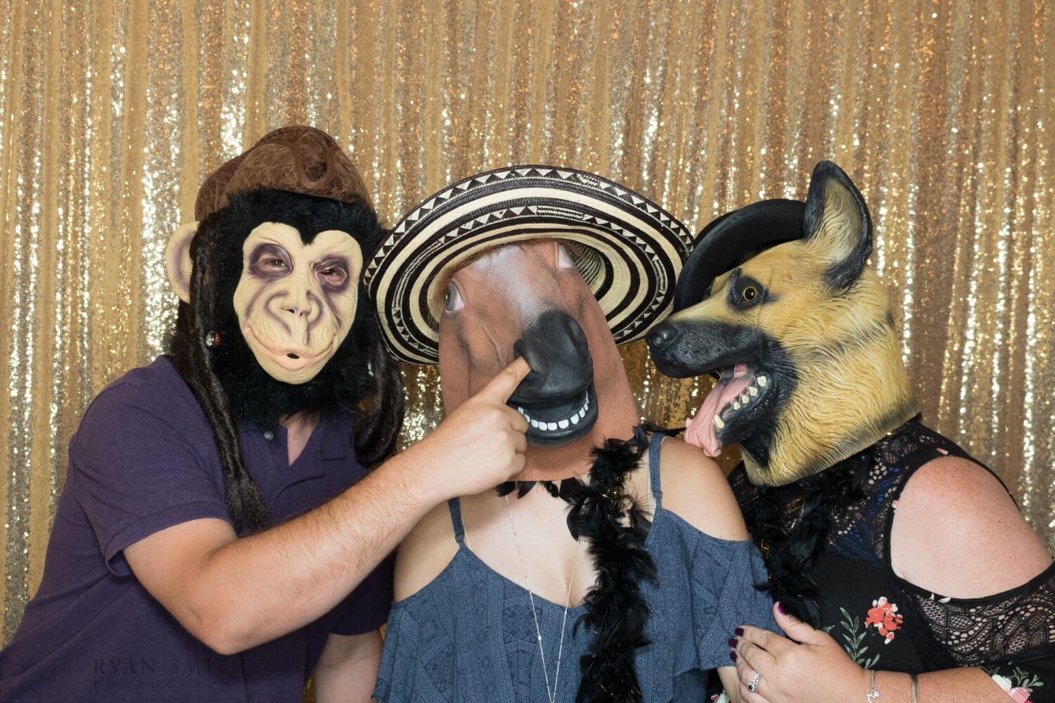 Photo Booth picture with Gold Background -