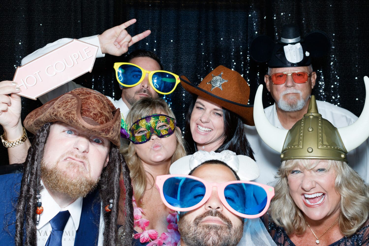 Photo booth pictures with black background - Dunes Golf & Beach Club