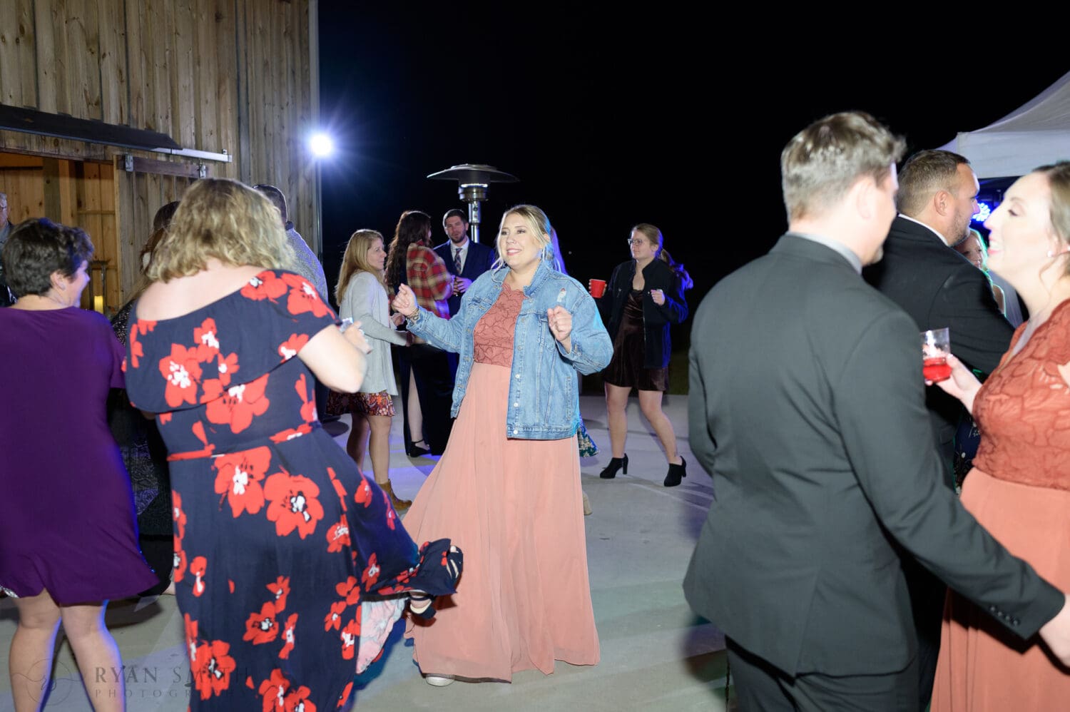 Fun dancing during the reception - The Blessed Barn