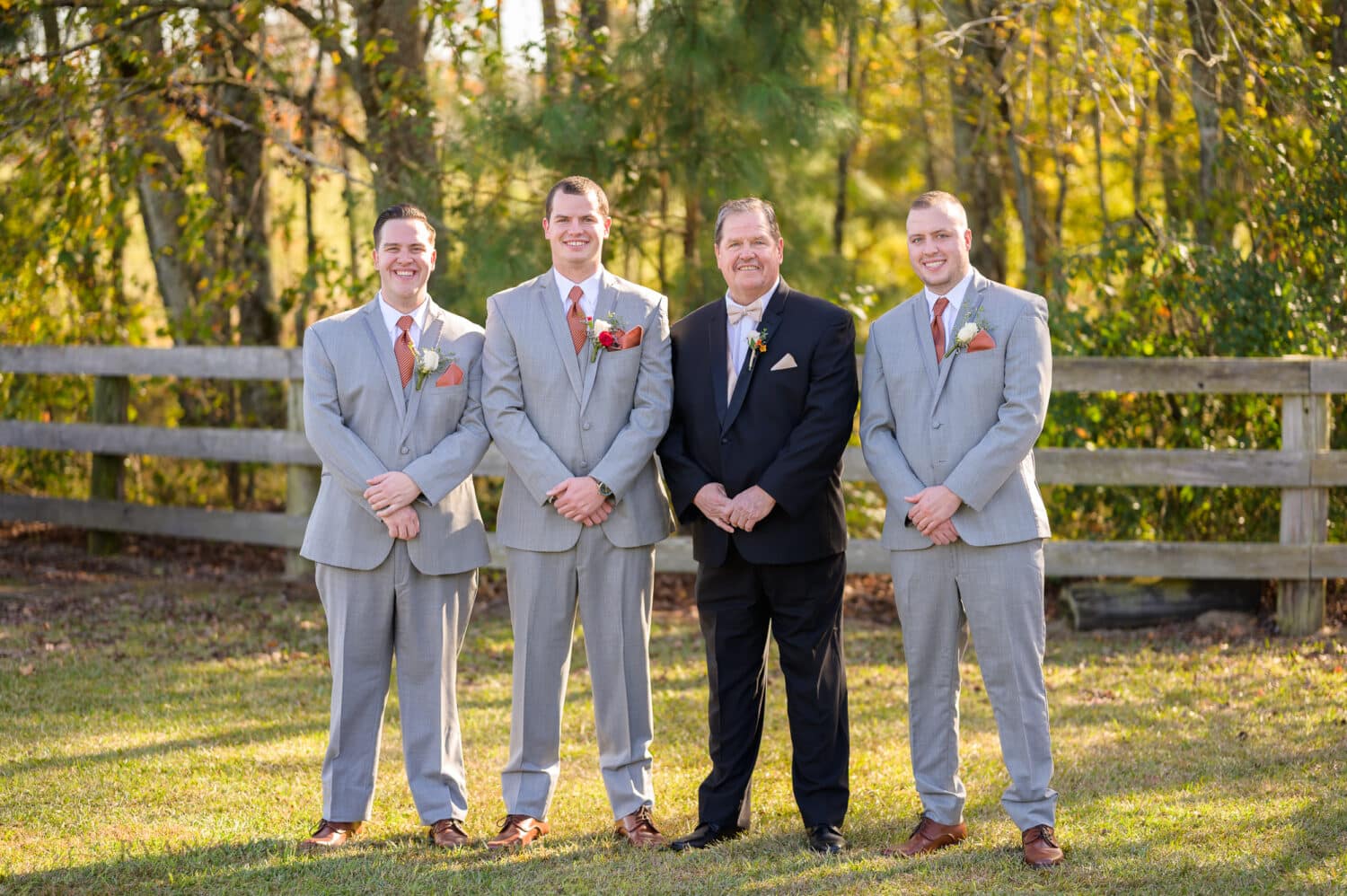 Groom with father and brothers - The Blessed Barn
