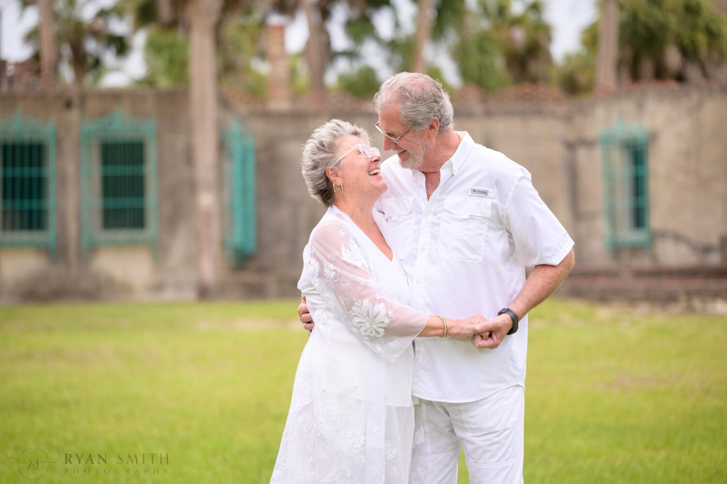 50th Anniversary pictures with a happy couple by the Atalaya Castle - Huntington Beach State Park - Myrtle Beach