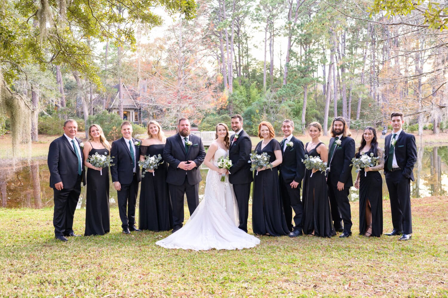 Bridal party by the cottage - Brookgreen Gardens