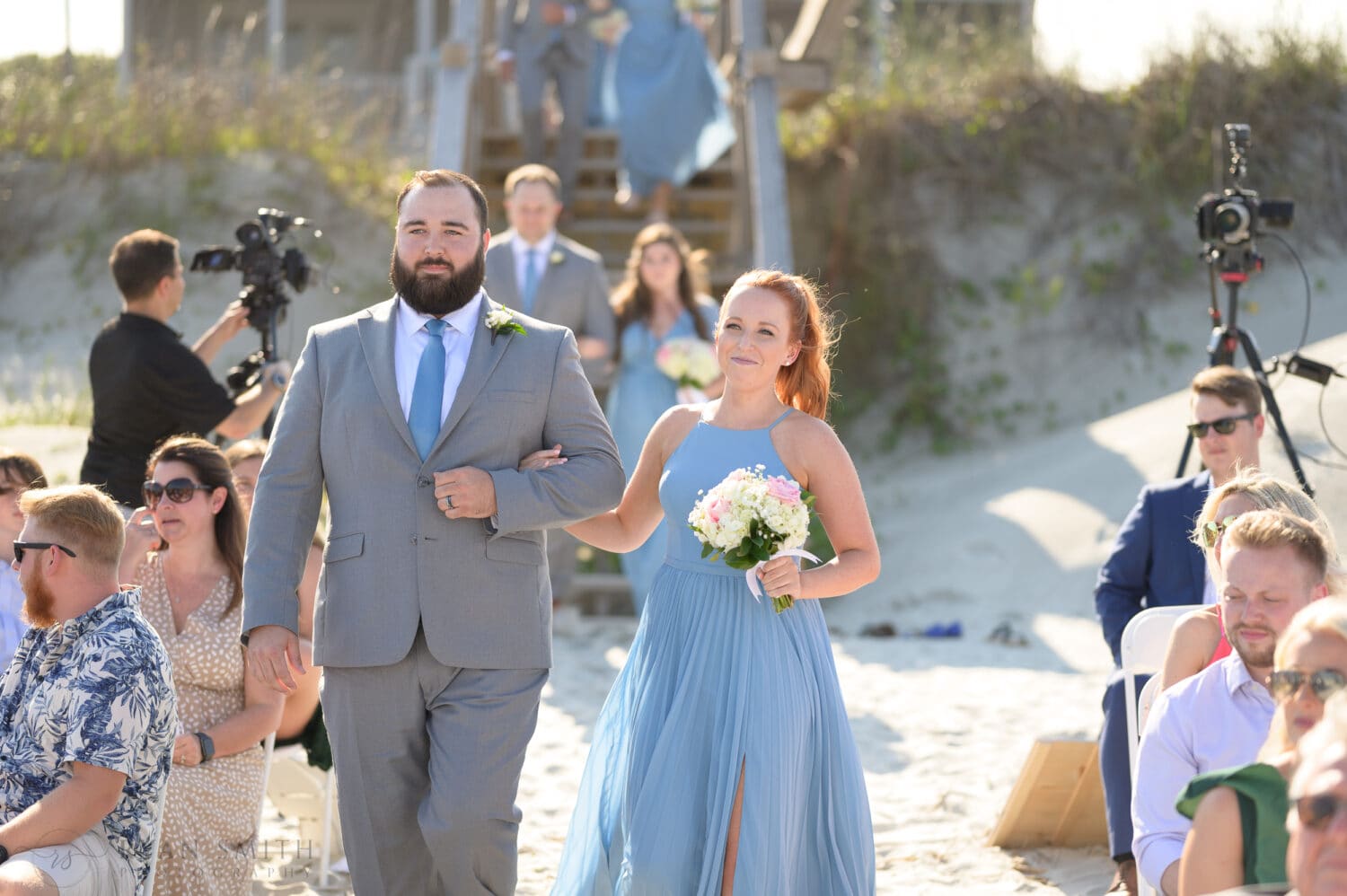 Bridal party walking to the ceremony - Pawleys Island Beach House