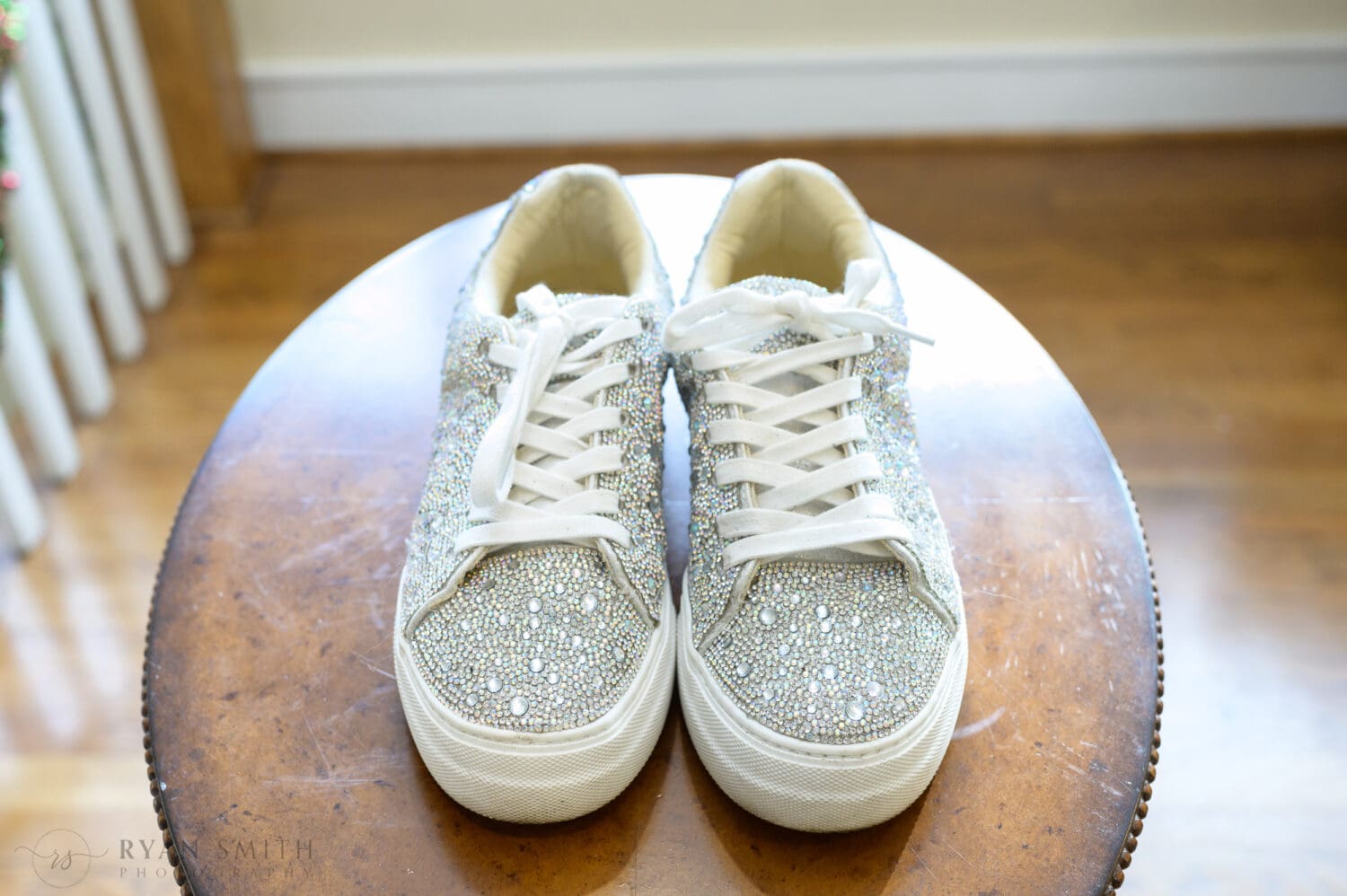 Brides sparkly shoes - Brookgreen Gardens
