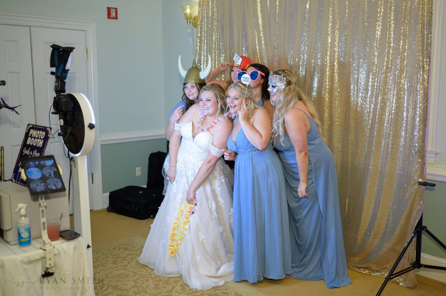 Bridesmaids in the photo booth - Pawleys Plantation