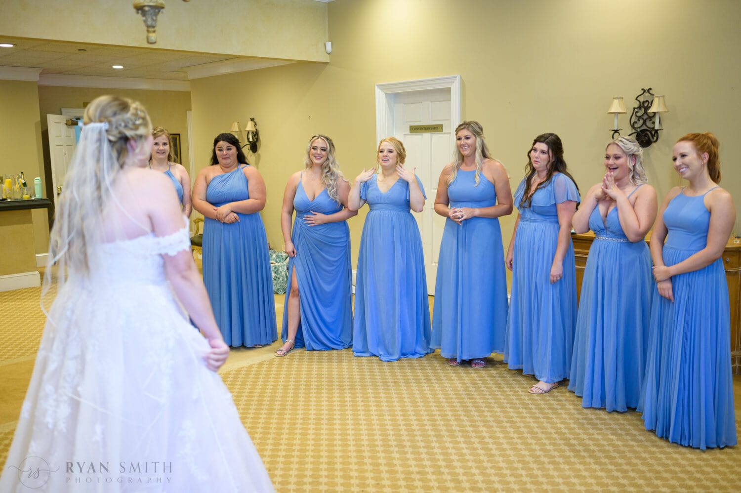 First look with the bridesmaids - Pawleys Plantation