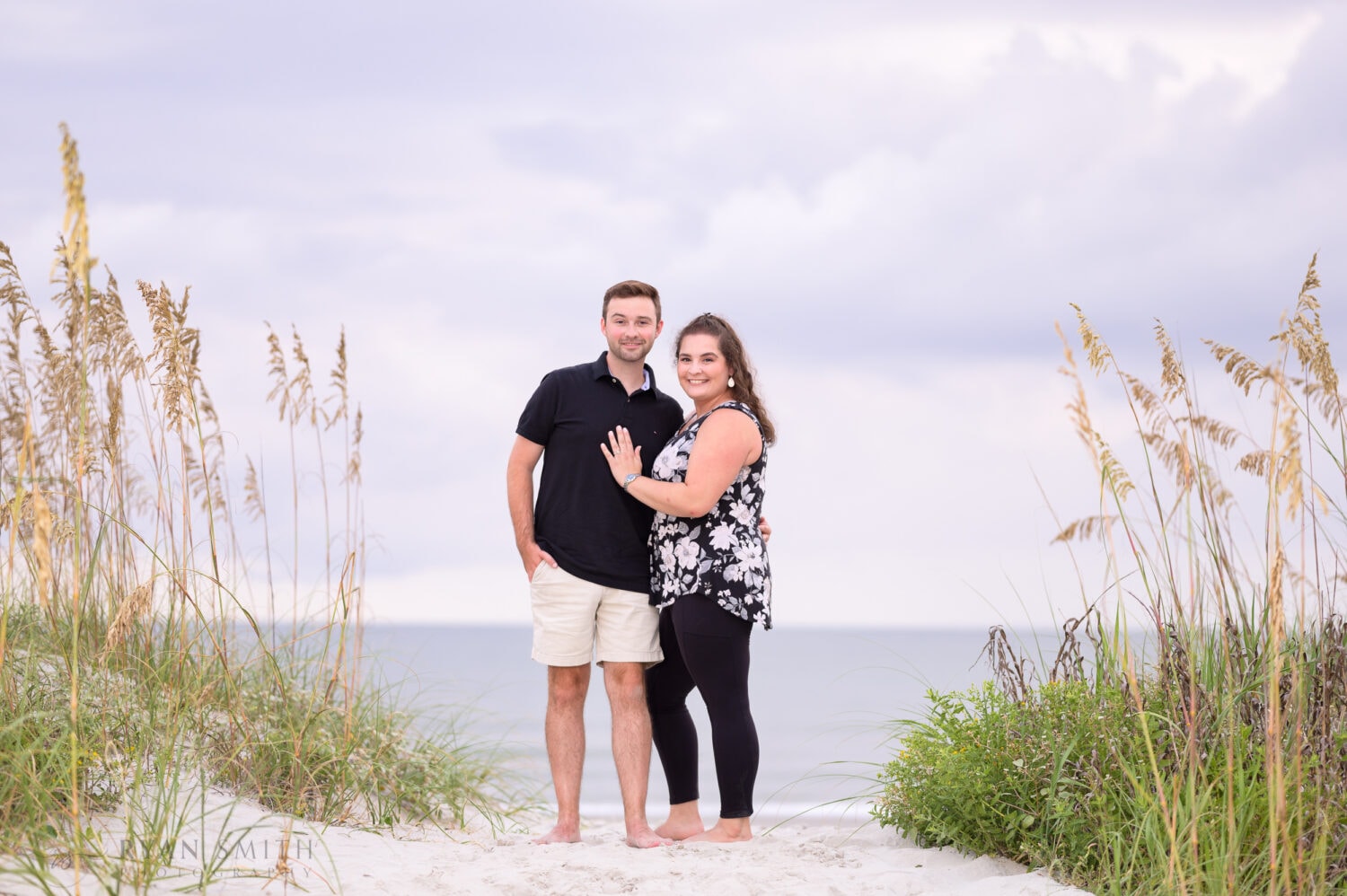 Happy couple by the seaoats  - Huntington Beach State Park - Myrtle Beach