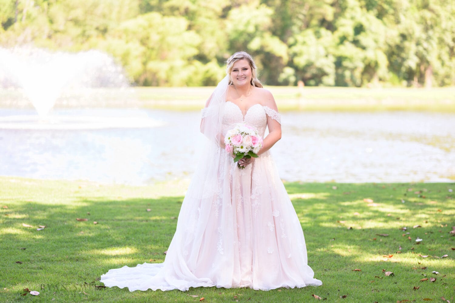 Portrait of bride by the lake - Pawleys Plantation