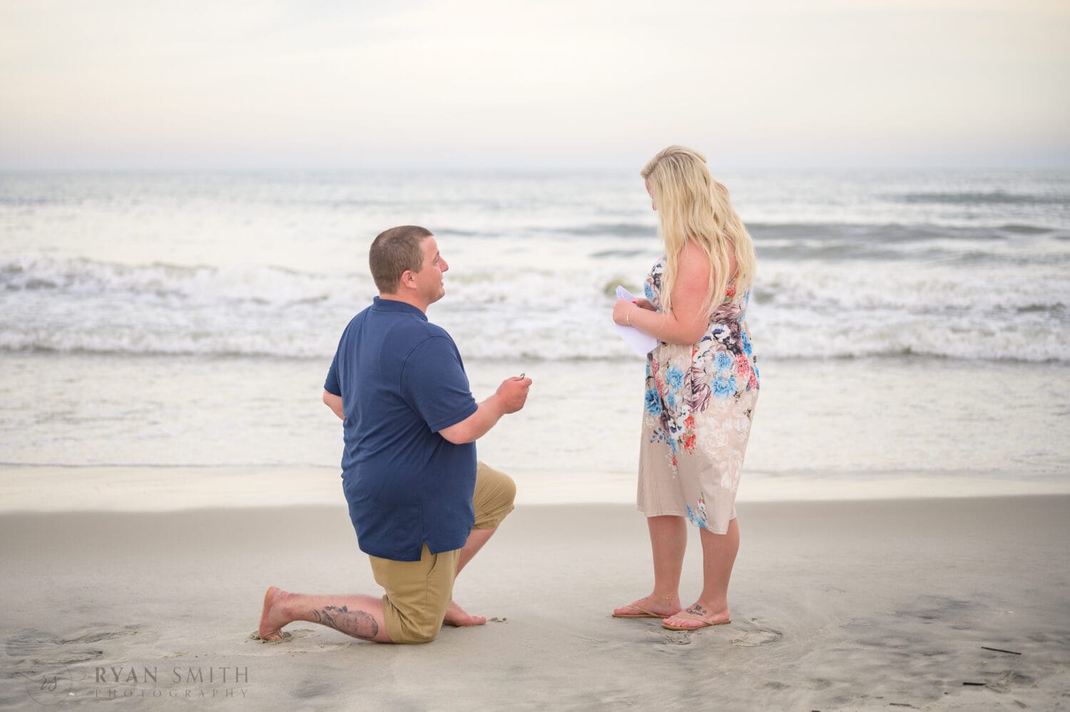 Surprise proposal with mom and dad by the ocean - Huntington Beach State Park - Myrtle Beach