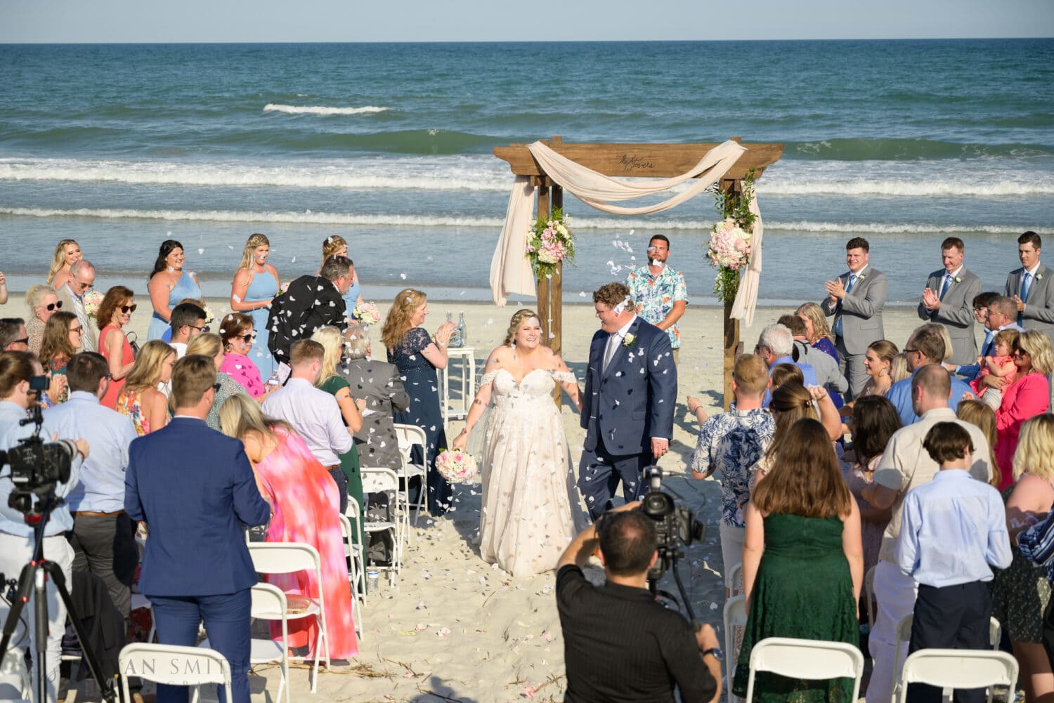 Throwing petals after the ceremony - Pawleys Island Beach House