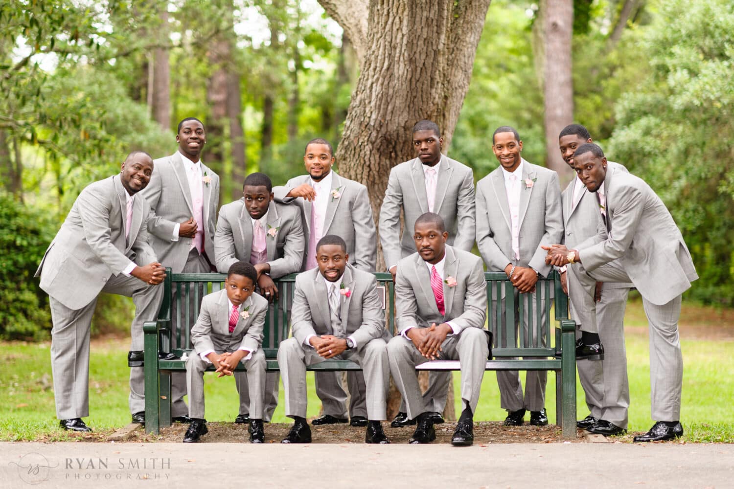 Wedding party pictures after the ceremony -